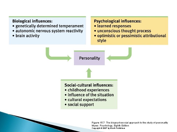Figure 15. 7 The biopsychosocial approach to the study of personality Myers: Psychology, Eighth