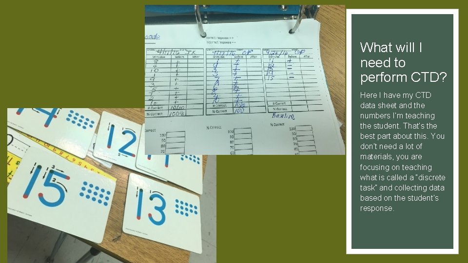 What will I need to perform CTD? Here I have my CTD data sheet