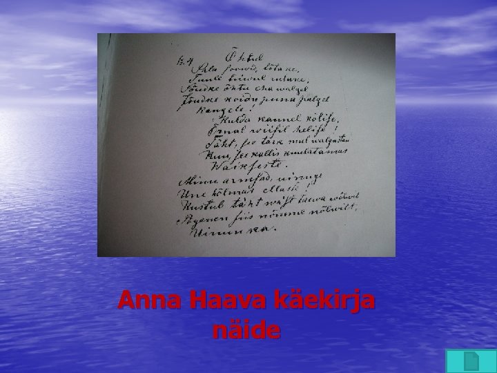 Anna Haava käekirja näide 