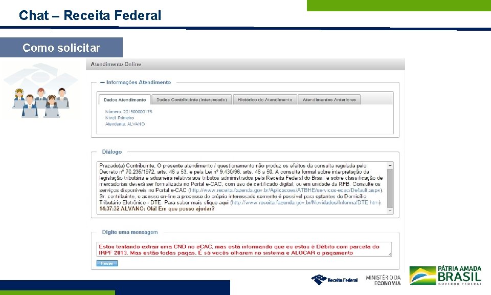 Chat – Receita Federal Como solicitar 