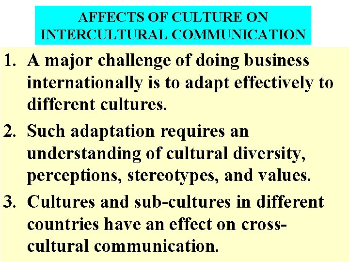 Топик: Intercultural business communication