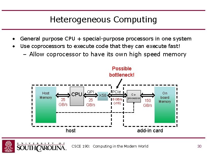 Heterogeneous Computing • General purpose CPU + special-purpose processors in one system • Use