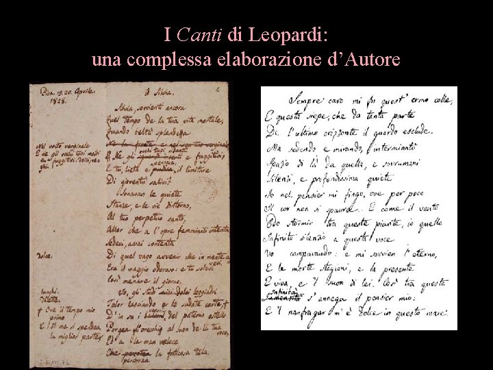 I Canti di Leopardi: una complessa elaborazione d’Autore 