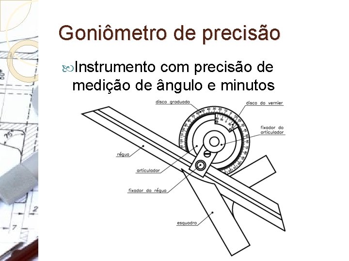 Goniômetro de precisão Instrumento com precisão de medição de ângulo e minutos 