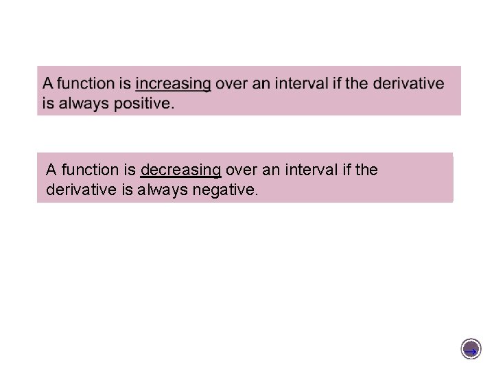 A couple of somewhat obvious definitions: A function is decreasing over an interval if