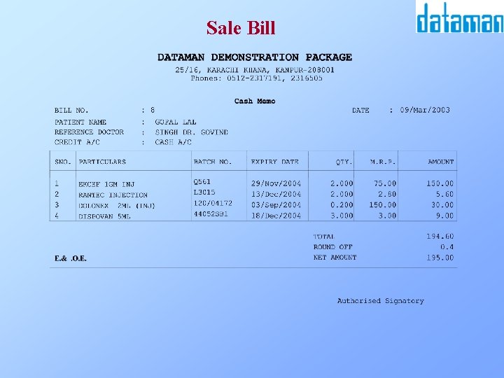 Sale Bill 