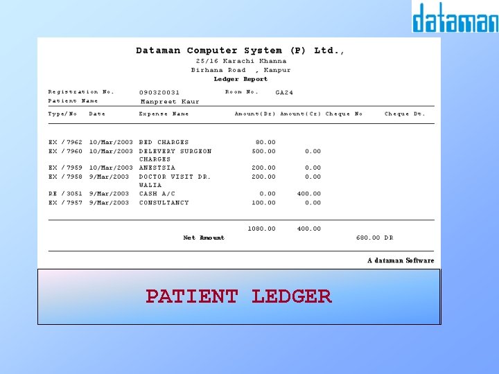 RECEIPTLEDGER SLIP REGISTRATION PATIENT CARD 