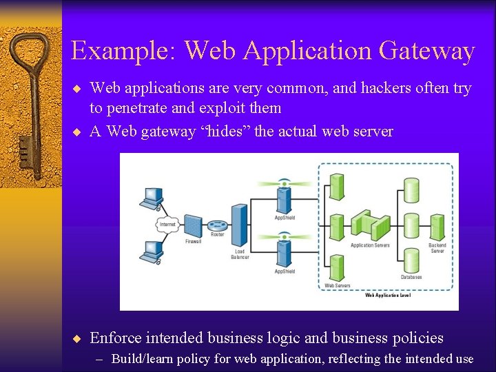 Example: Web Application Gateway ¨ Web applications are very common, and hackers often try Example: Web Application Gateway ¨ Web applications are very common, and hackers often try