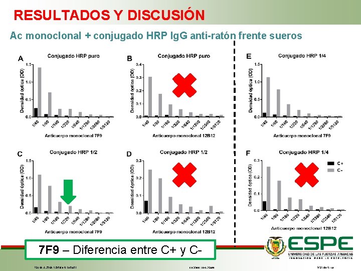 RESULTADOS Y DISCUSIÓN Ac monoclonal + conjugado HRP Ig. G anti-ratón frente sueros 7