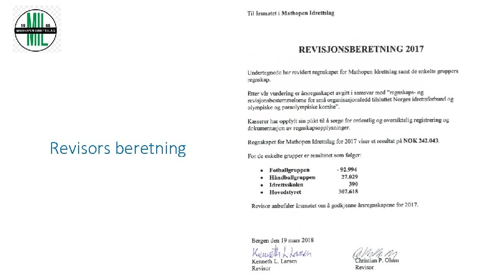 Revisors beretning 