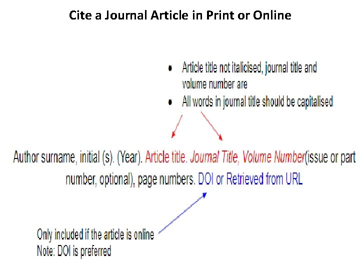 Cite a Journal Article in Print or Online 