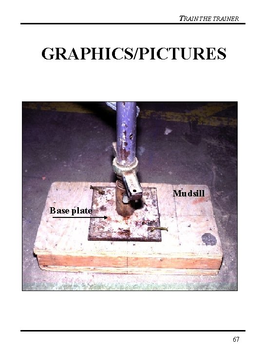 TRAIN THE TRAINER GRAPHICS/PICTURES Mudsill Base plate 67 