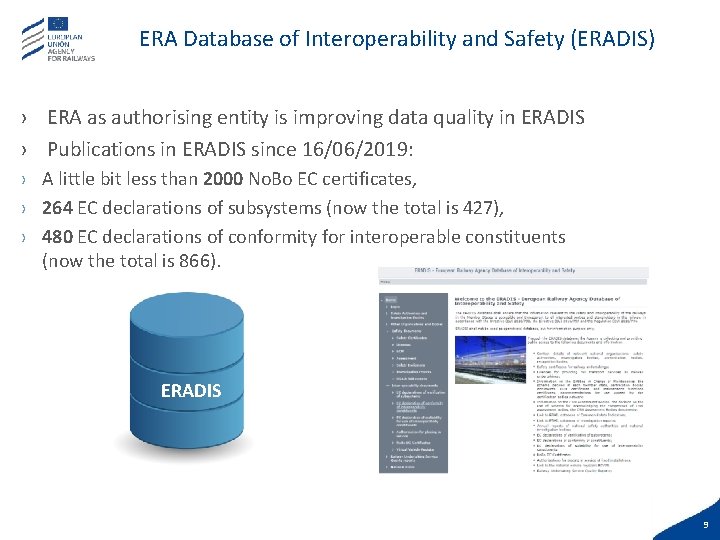 ERA Database of Interoperability and Safety (ERADIS) › ERA as authorising entity is improving