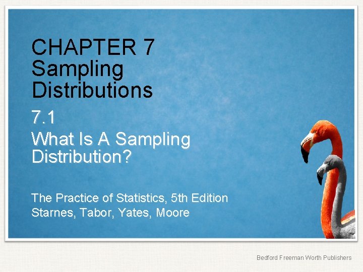 CHAPTER 7 Sampling Distributions 7. 1 What Is A Sampling Distribution? The Practice of
