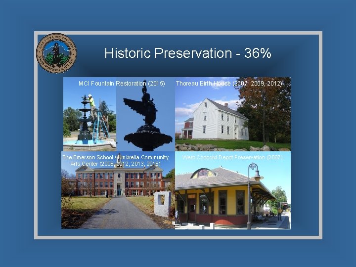 Historic Preservation - 36% MCI Fountain Restoration (2015) The Emerson School / Umbrella Community