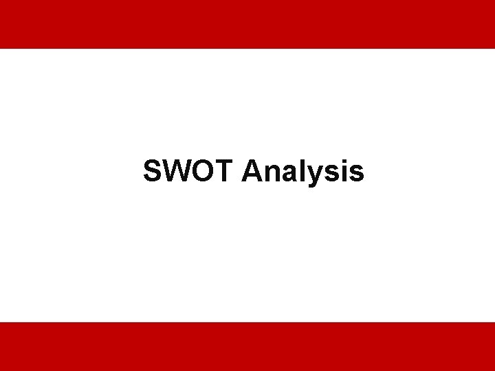 SWOT Analysis 