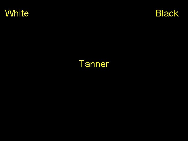 White Black Tanner 