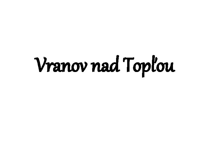 Vranov nad Topľou 