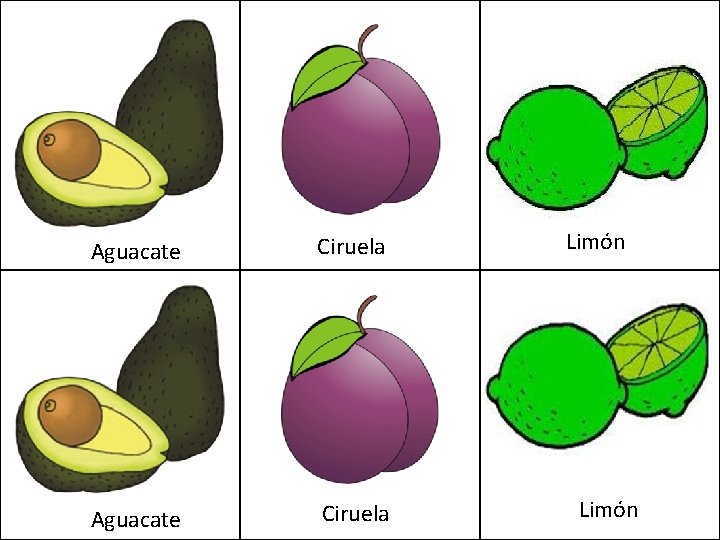 Aguacate Ciruela Limón 