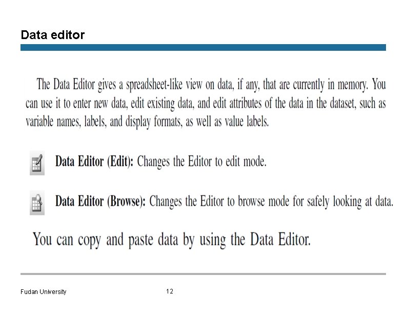 Data editor Fudan University 12 