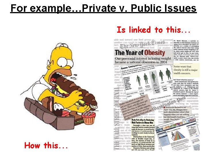 For example…Private v. Public Issues Is linked to this. . . How this. .