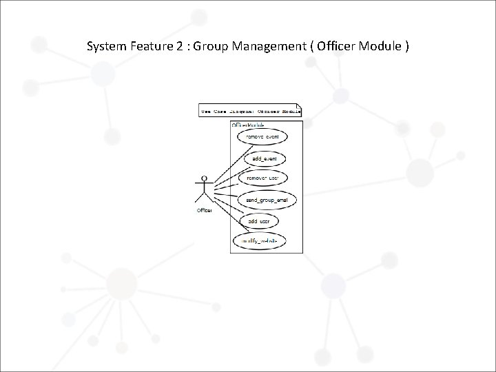 System Feature 2 : Group Management ( Officer Module ) 