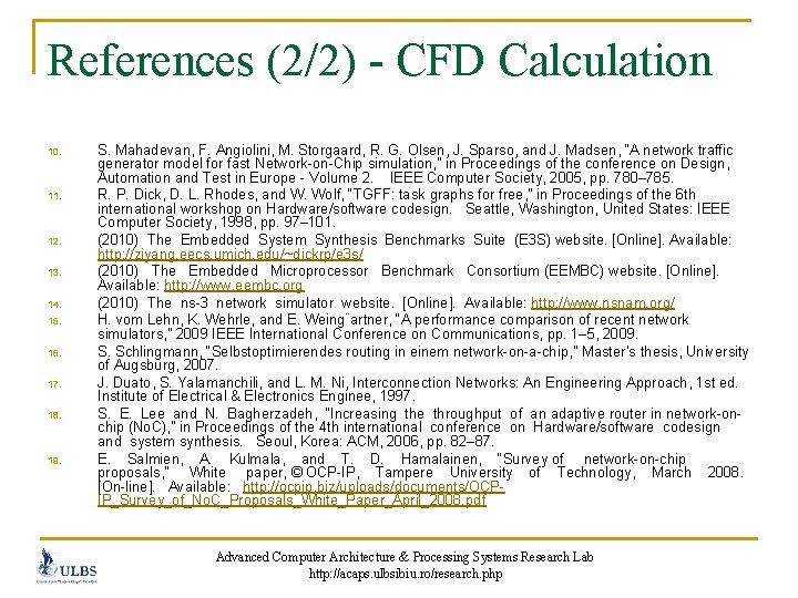 References (2/2) - CFD Calculation 10. 11. 12. 13. 14. 15. 16. 17. 18.