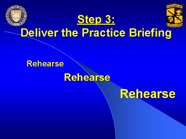 Step 3: Deliver the Practice Briefing Rehearse 