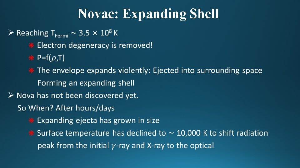 Novae: Expanding Shell • 