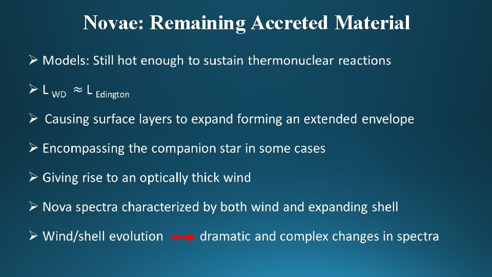 Novae: Remaining Accreted Material • 