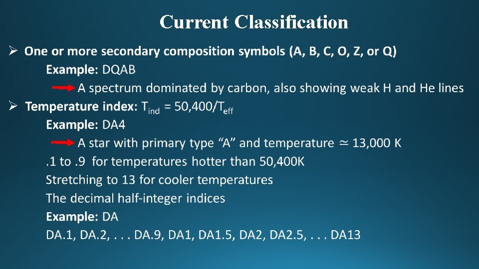 Current Classification • 