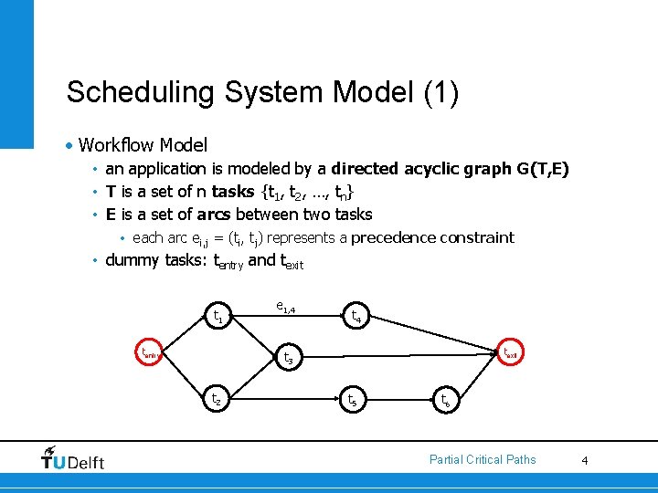 Scheduling System Model (1) • Workflow Model • an application is modeled by a