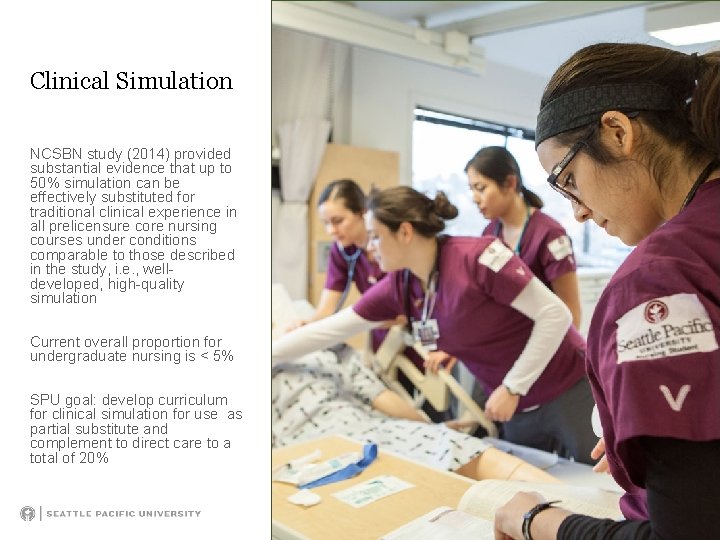 Clinical Simulation NCSBN study (2014) provided substantial evidence that up to 50% simulation can
