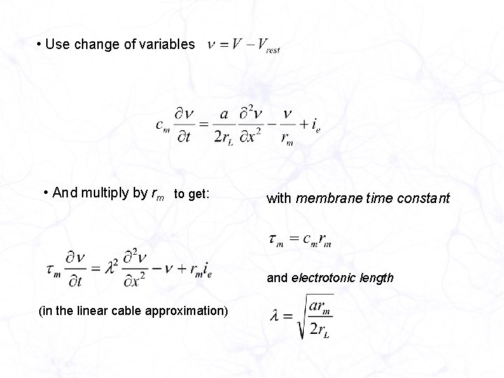  • Use change of variables • And multiply by rm to get: with