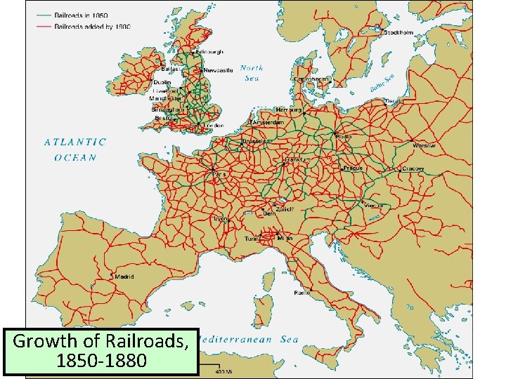 Growth of Railroads, 1850 -1880 