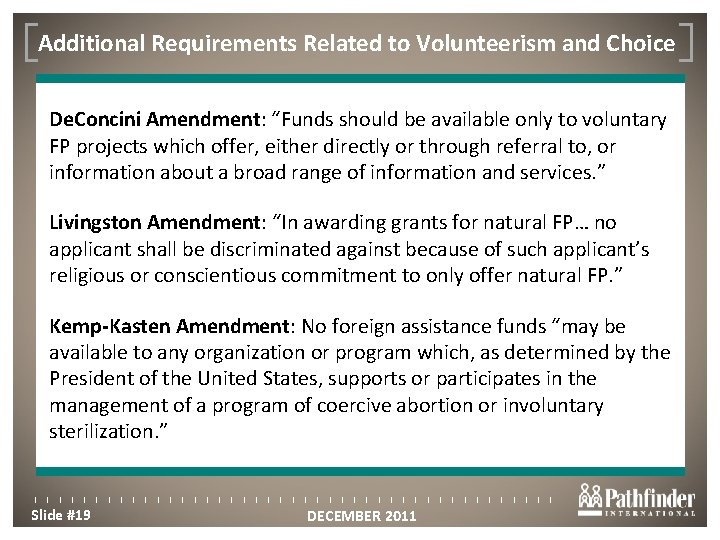 Additional Requirements Related to Volunteerism and Choice Click to edit Master title style De.