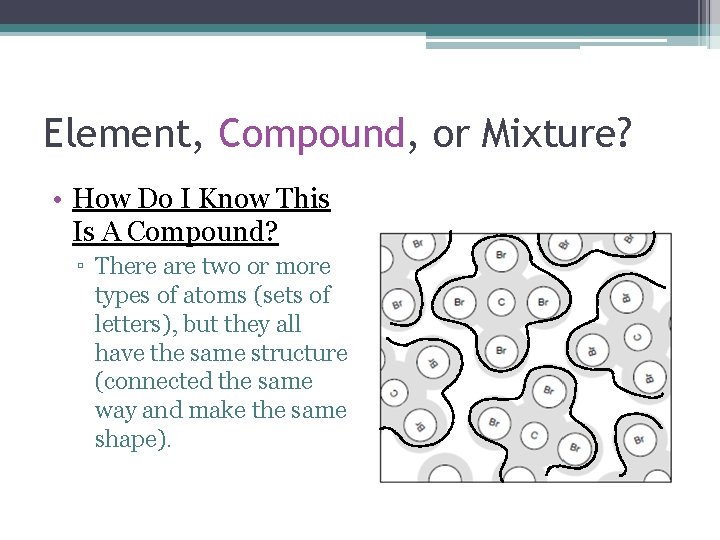 Element, Compound, or Mixture? • How Do I Know This Is A Compound? ▫