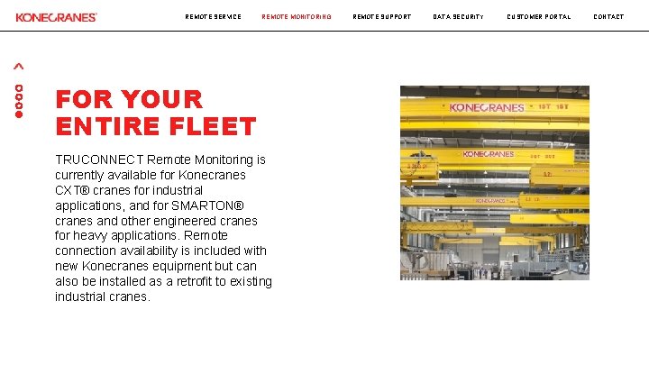 REMOTE SERVICE REMOTE MONITORING FOR YOUR ENTIRE FLEET TRUCONNECT Remote Monitoring is currently available