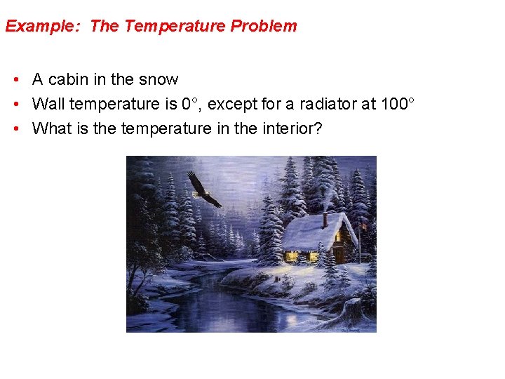 Example: The Temperature Problem • A cabin in the snow • Wall temperature is