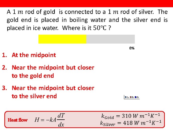  1. At the midpoint 2. Near the midpoint but closer to the gold