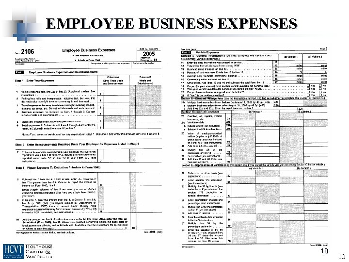 EMPLOYEE BUSINESS EXPENSES 10 10 