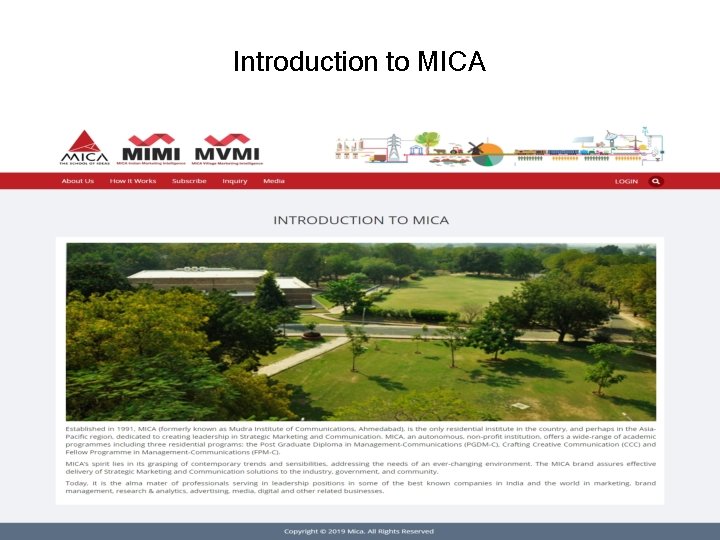 Introduction to MICA 