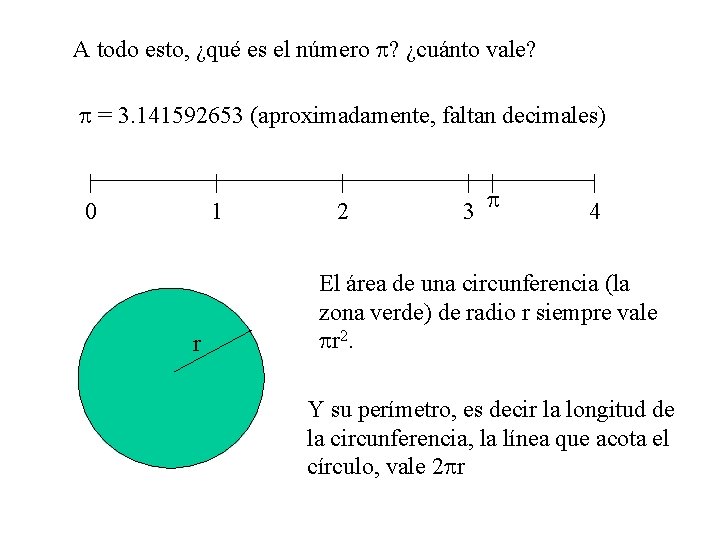 A todo esto, ¿qué es el número p? ¿cuánto vale? p = 3. 141592653 A todo esto, ¿qué es el número p? ¿cuánto vale? p = 3. 141592653