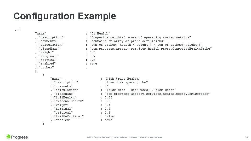 Configuration Example , { "name" , "description" , "comments" , "calculation" , "class. Name"