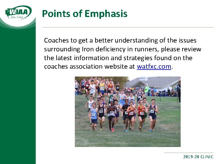 Points of Emphasis Coaches to get a better understanding of the issues surrounding Iron