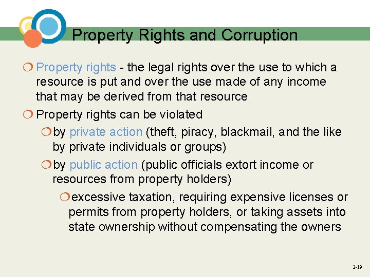 Property Rights and Corruption ¦ Property rights - the legal rights over the use