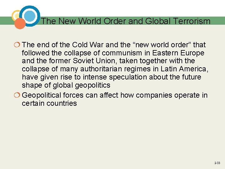 The New World Order and Global Terrorism ¦ The end of the Cold War