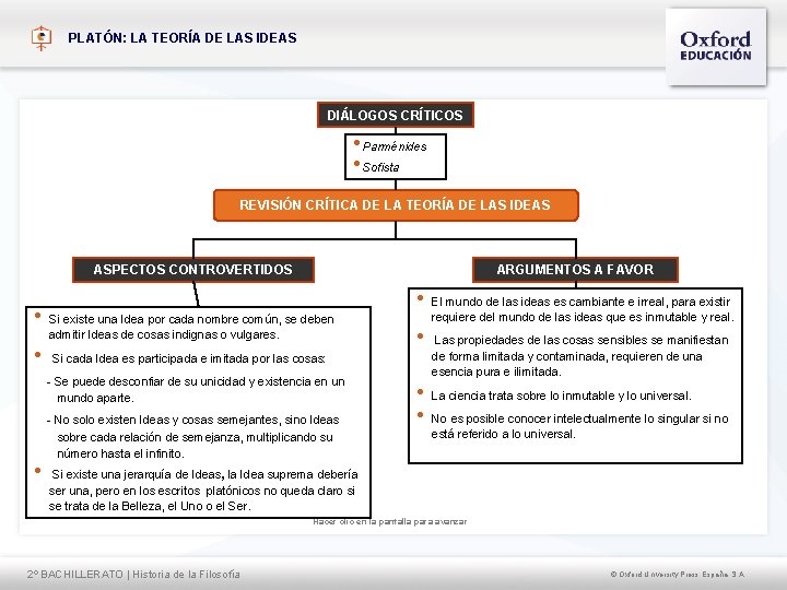 PLATÓN: LA TEORÍA DE LAS IDEAS DIÁLOGOS CRÍTICOS • Parménides • Sofista REVISIÓN CRÍTICA