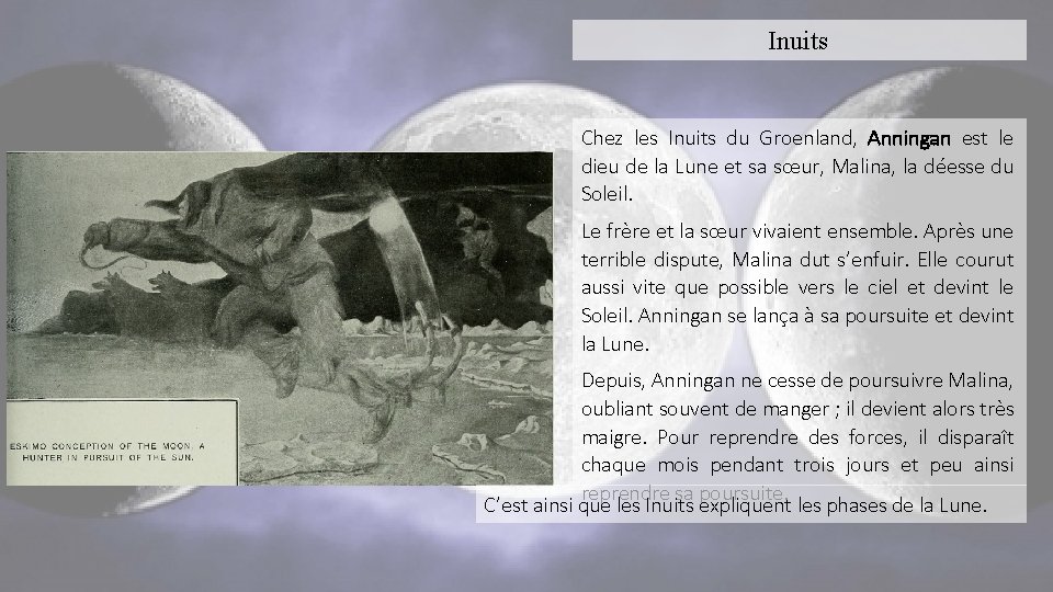 Inuits Chez les Inuits du Groenland, Anningan est le dieu de la Lune et