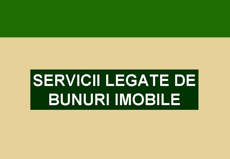 SERVICII LEGATE DE BUNURI IMOBILE 